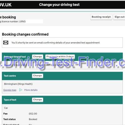 Birmingham Kings Heath Driving Test Cancellations 2